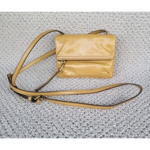 Hobo International Glade Leather Crossbody Bag Brown Fold Over Style Adjustable